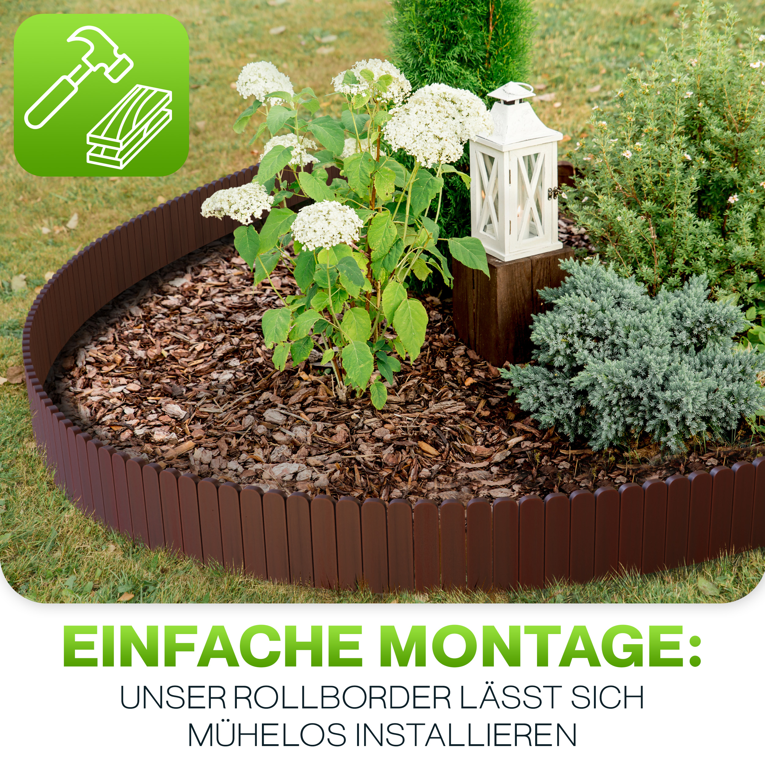 0597l1BewZOEnBb Rollboarder Umzäunung Mähkante Holzzaun Tannenholz Länge 203 cm