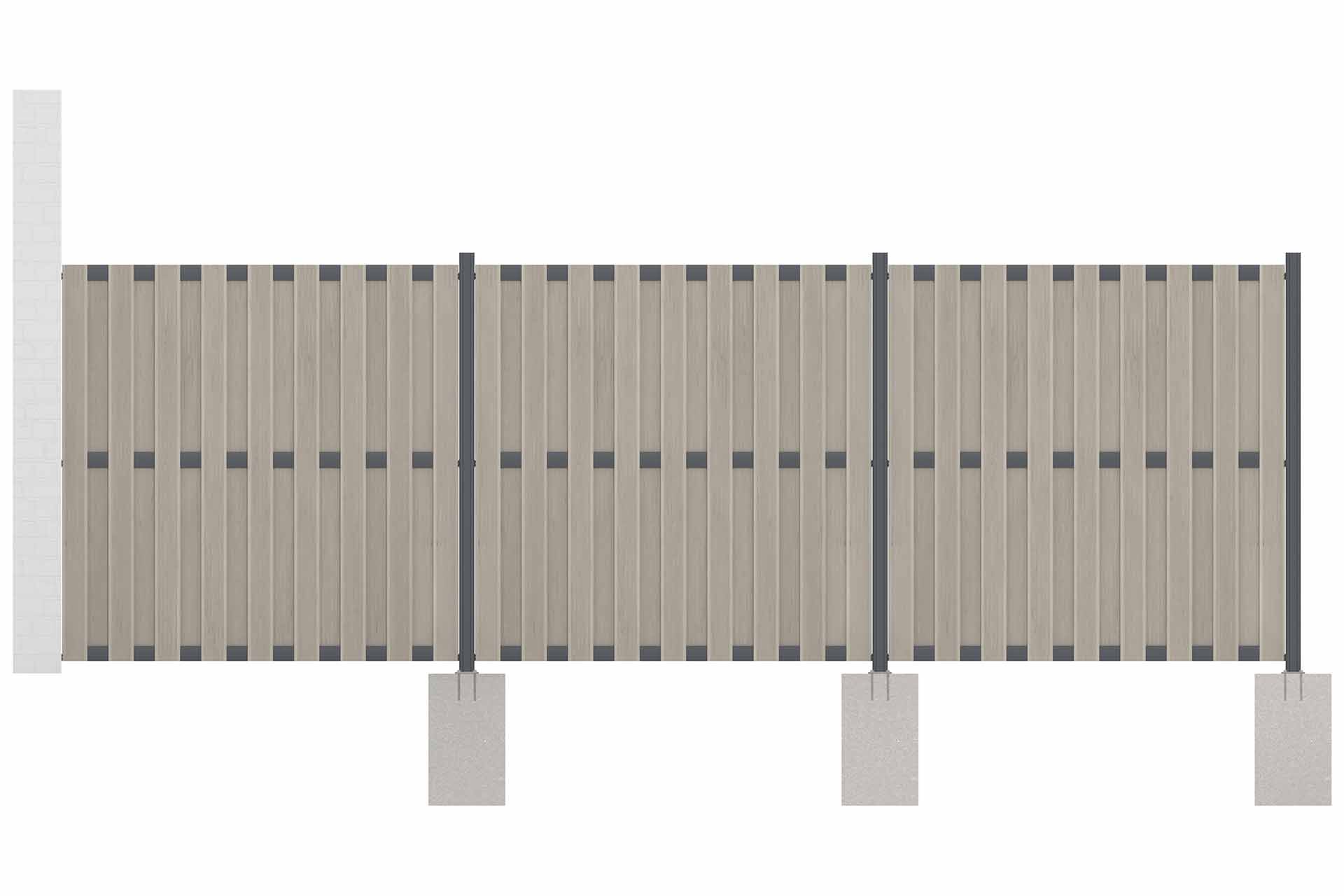 FABO_sand Sichtschutz WPC FABO DIY-Zaun 180x180 cm sand