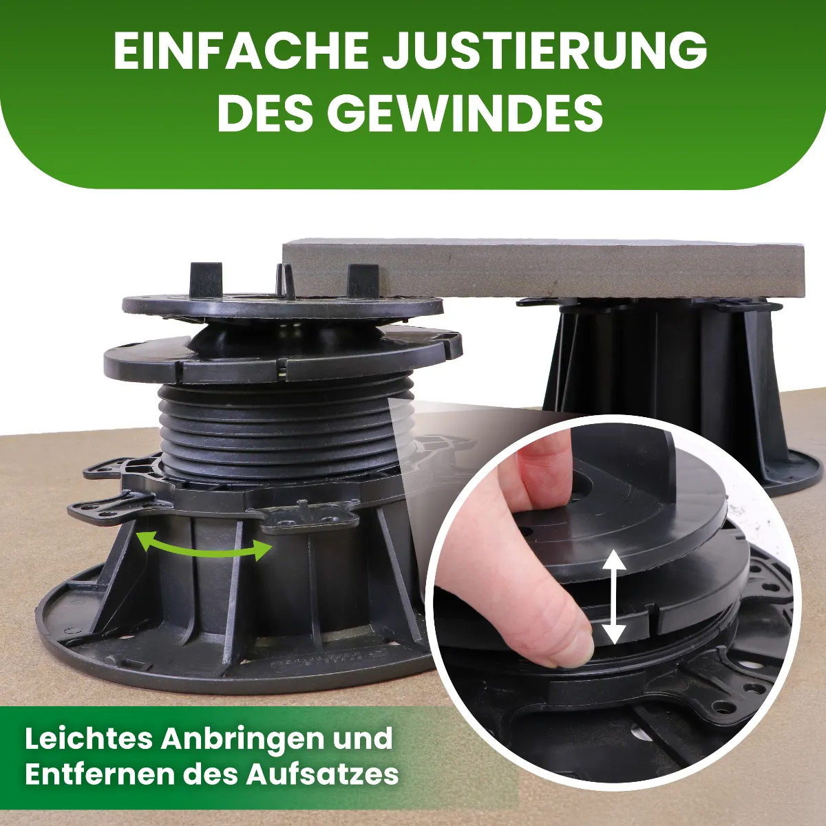 Plattenlager Pro justierbar 46–52 mm mit Gefälleausgleich bis 7 %