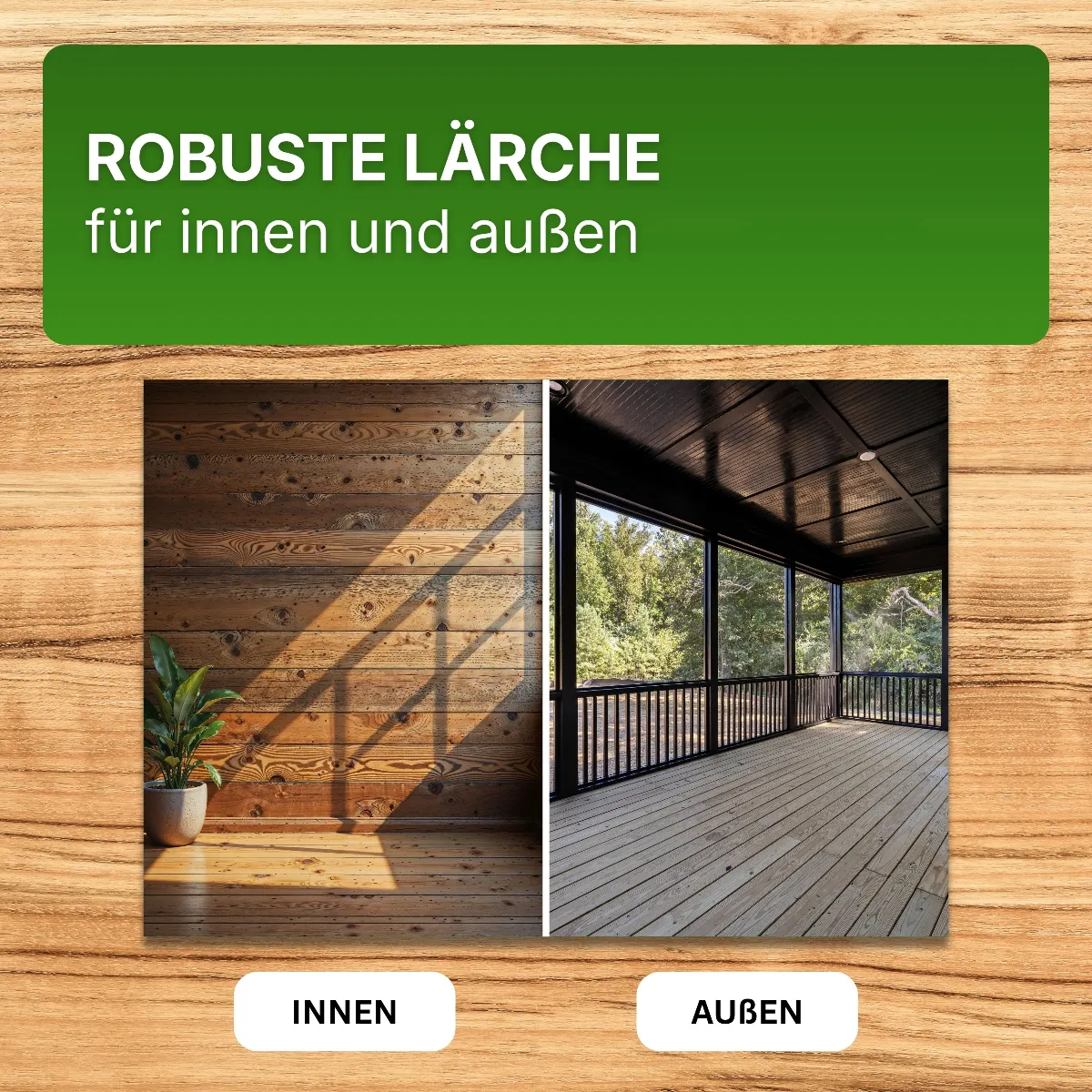 Konstruktionsholz 35x55 mm Lärche natur Latten 4-seitig glatt
