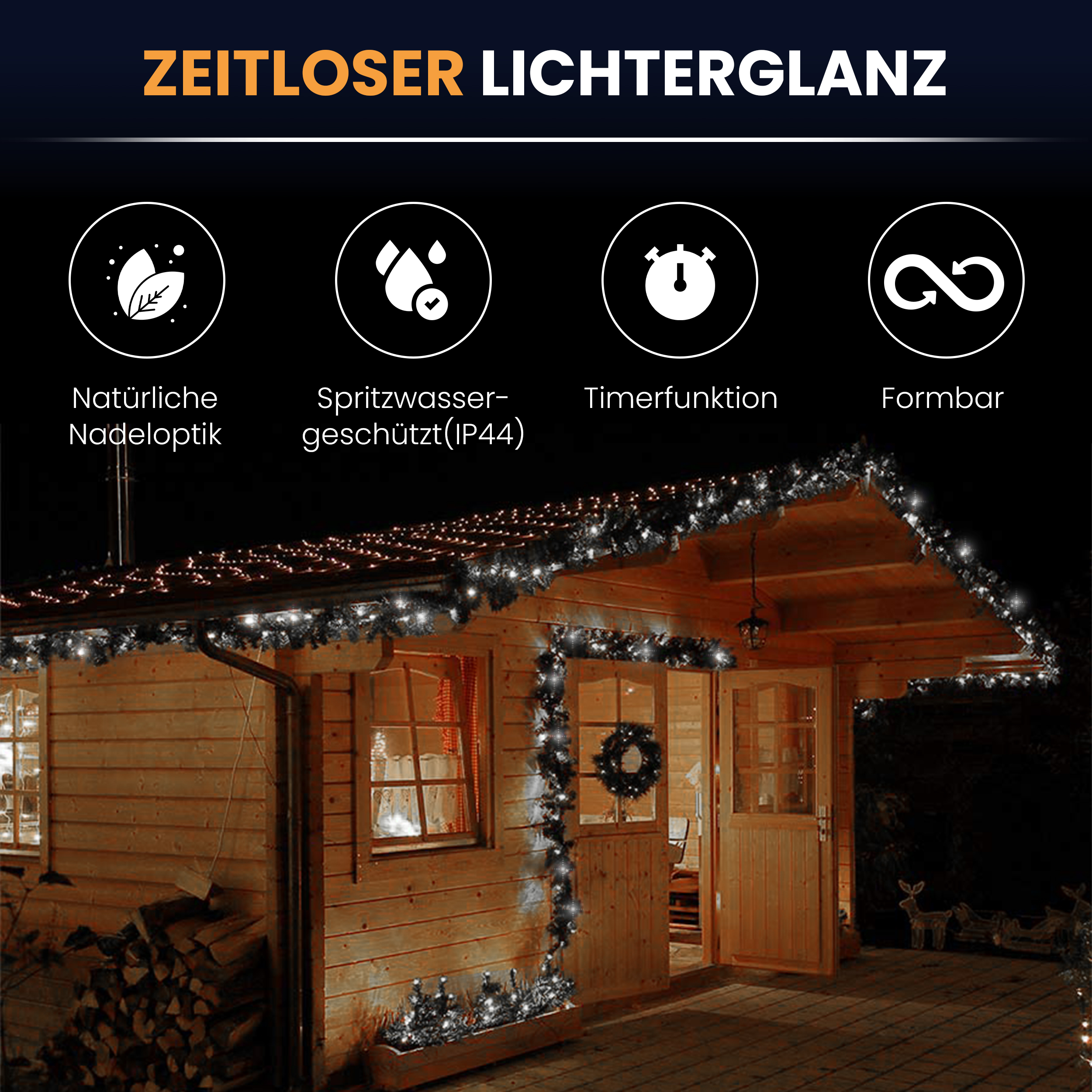 2DwUPlDriTjlKK Künstliche Tannengirlande mit Beleuchtung LED Weihnachtsdeko Weihnachtsgirlande