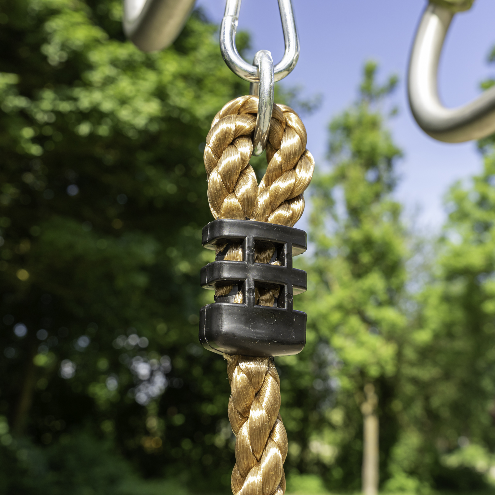 Kletterseil 200 cm mit Sicherungshaken und Trittflächen in grün, ab 3 Jahren