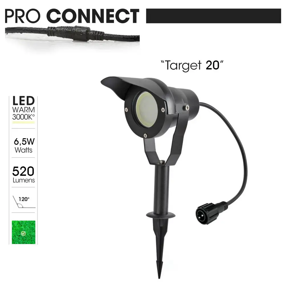 LED Gartenstrahler TARGET mit Erdspieß aus Aluminium schwarz  für Gartenbeleuchtung