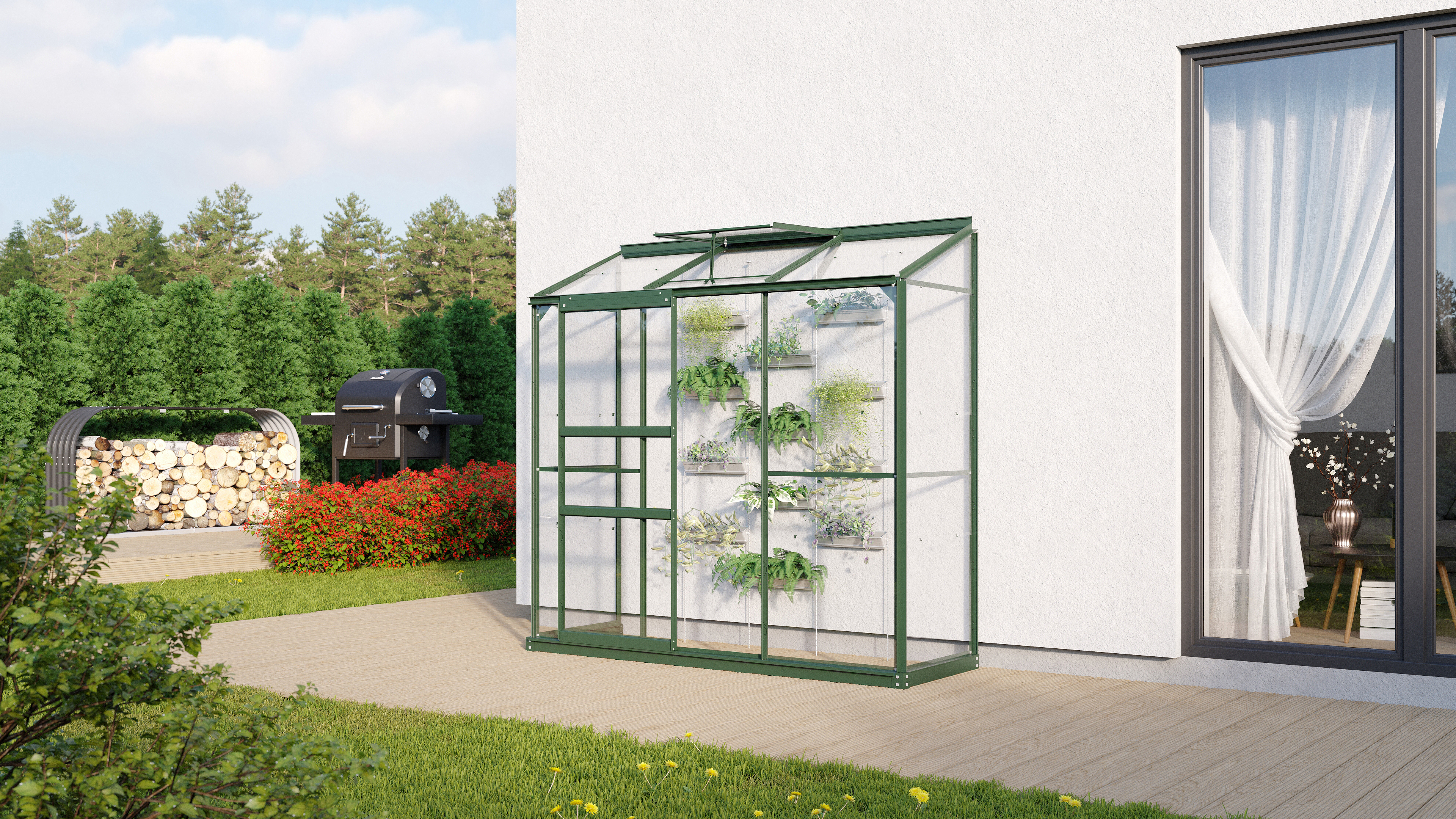 Gewächshaus Styx / Ida 1300 ESG3mm, smaragd