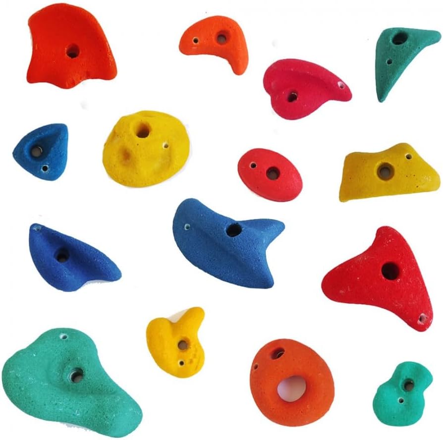 b3hBlK8XkDUu77E Kletterwand Indoor mit bunten Klettersteinen und Montagematerial für Kinder und Erwachsene