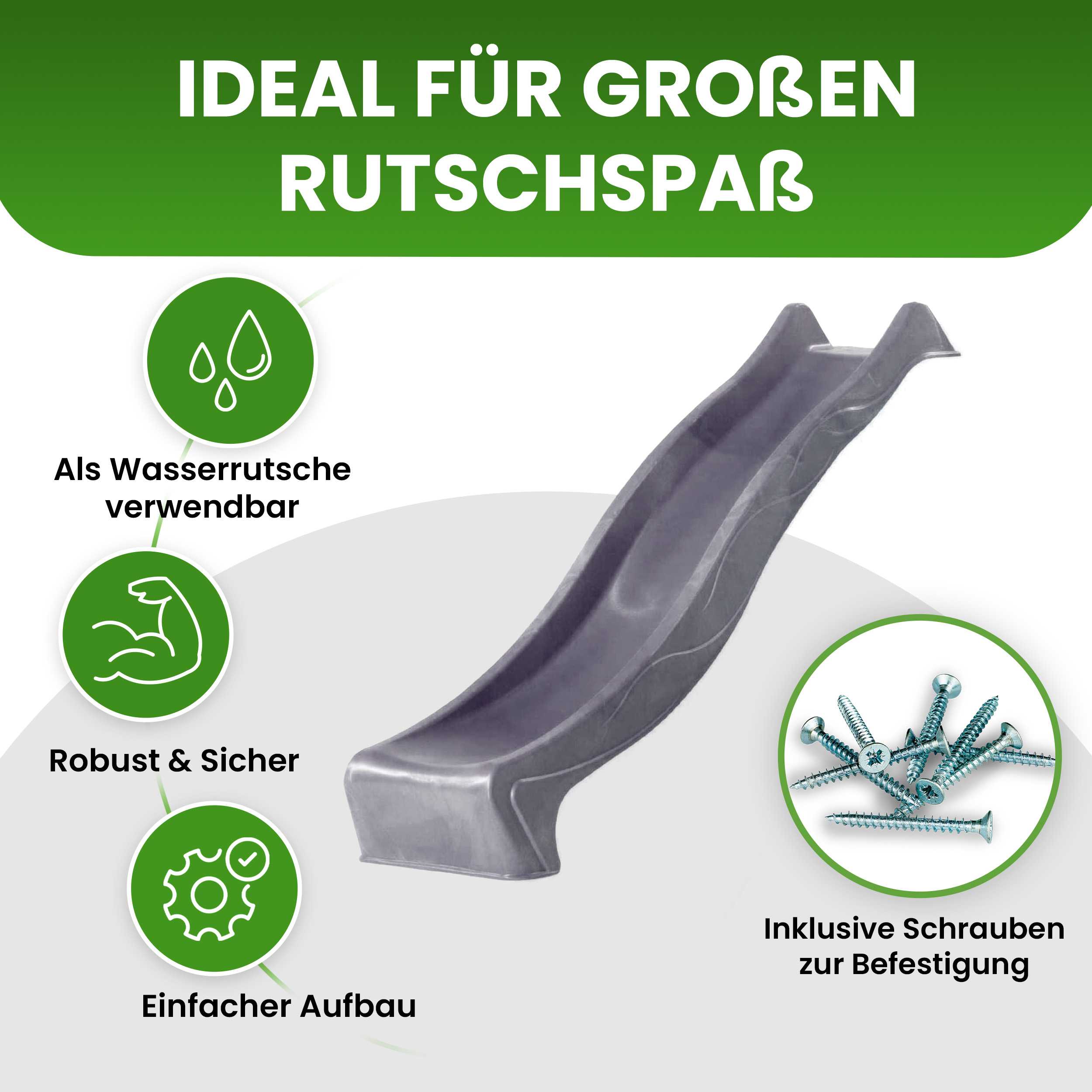 Wellenrutsche 290 cm mit Wasseranschluss Anbaurutsche für Podesthöhe 150 cm für Spielturm oder Schaukel Wellenrutsche 290 cm mit Wasseranschluss Anbaurutsche für Podesthöhe 150 cm für Spielturm oder Schaukel