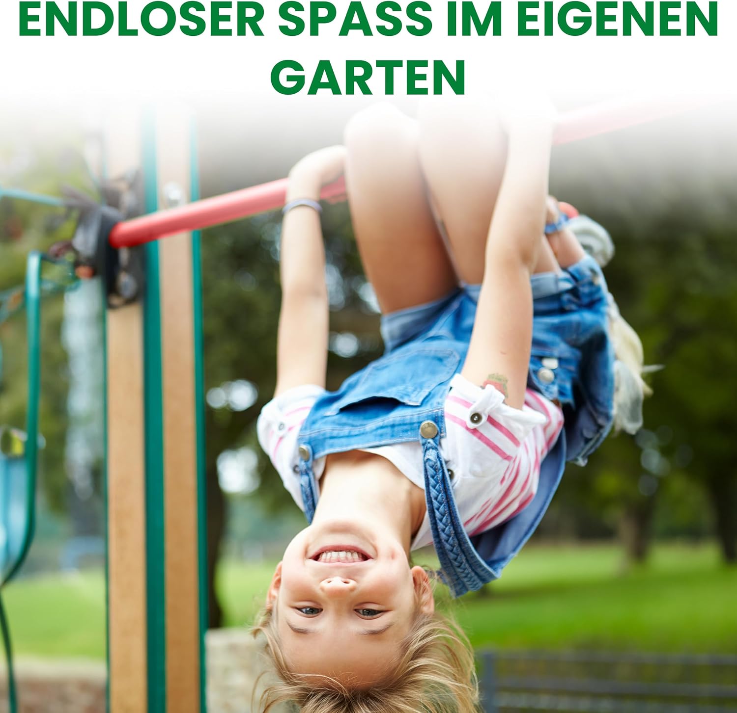 b3lib8navC20jeE Turnreck aus Rundholz mit Reckstange rot Kletterstange Turnstange für draußen