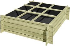 Hochbeet Kräuterbeet 120x120x36 cm aus Kieferholz imprägniert