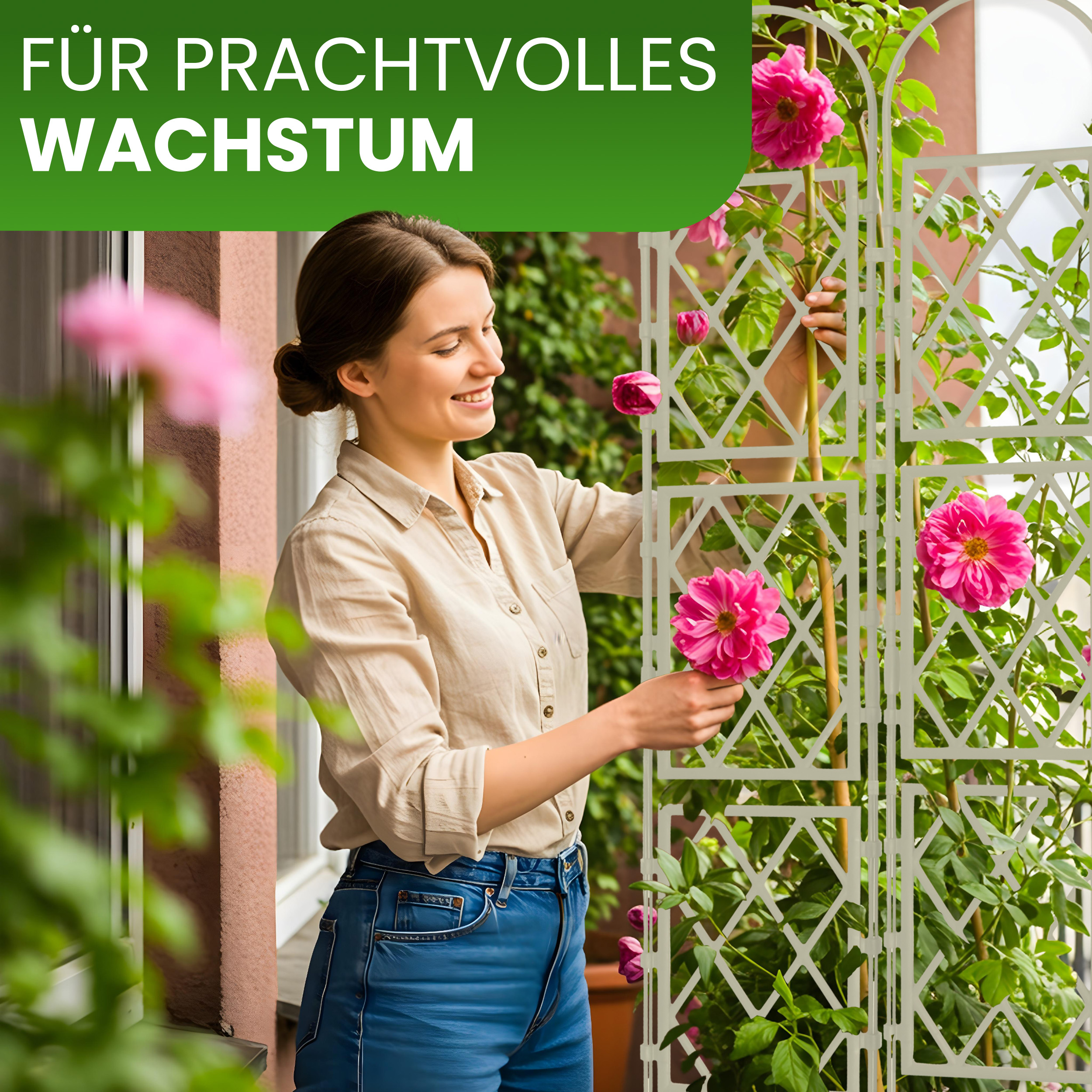 Wandspalier mit Bogen Rankgitter Pflanzenstütze Gitterspalier für Garten