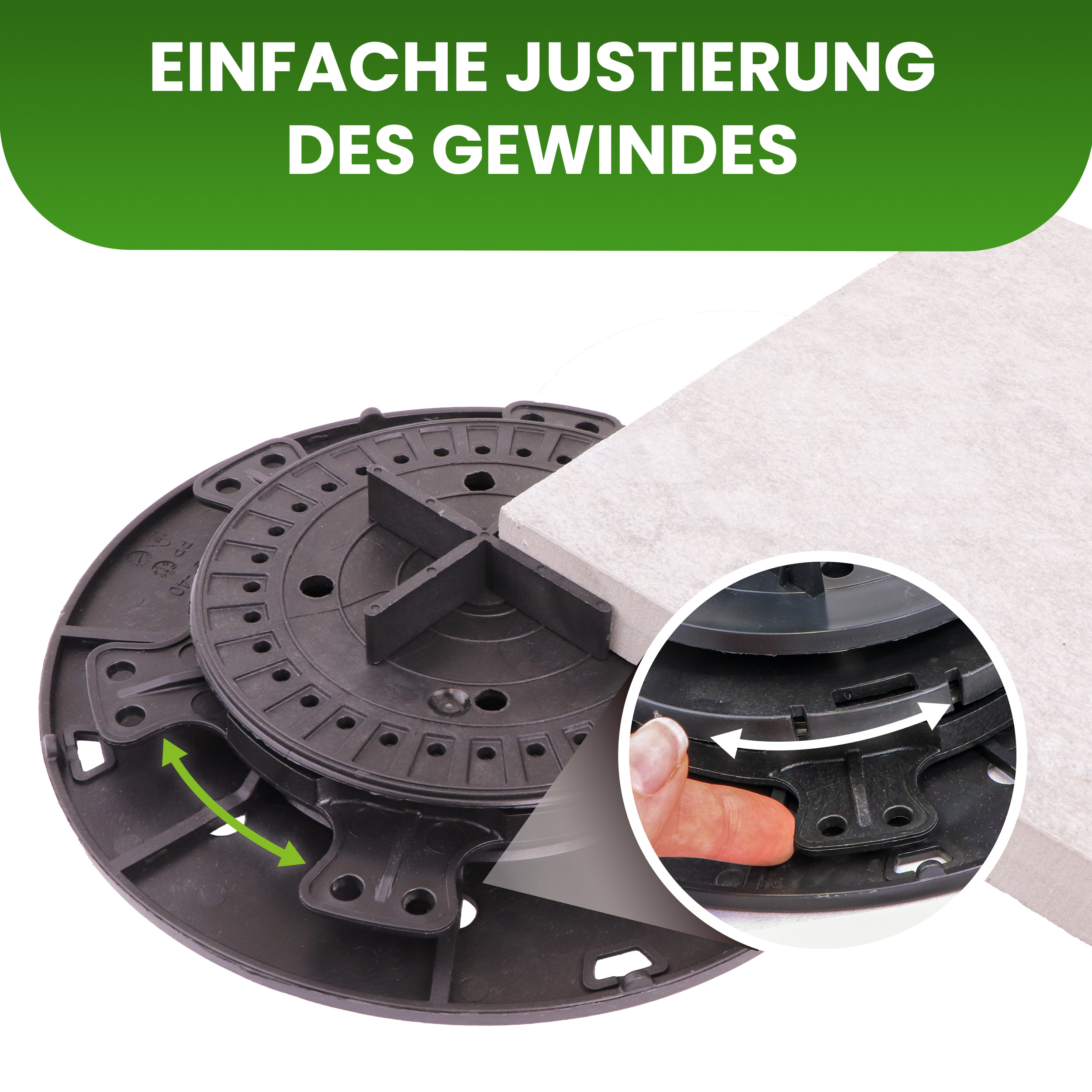 2axgCAt9WRiT2m 1 Karton Plattenlager PRO inkl. Trittschutz-Pad 2 mm Terrassenlager für Beton Stein Keramikplatten
