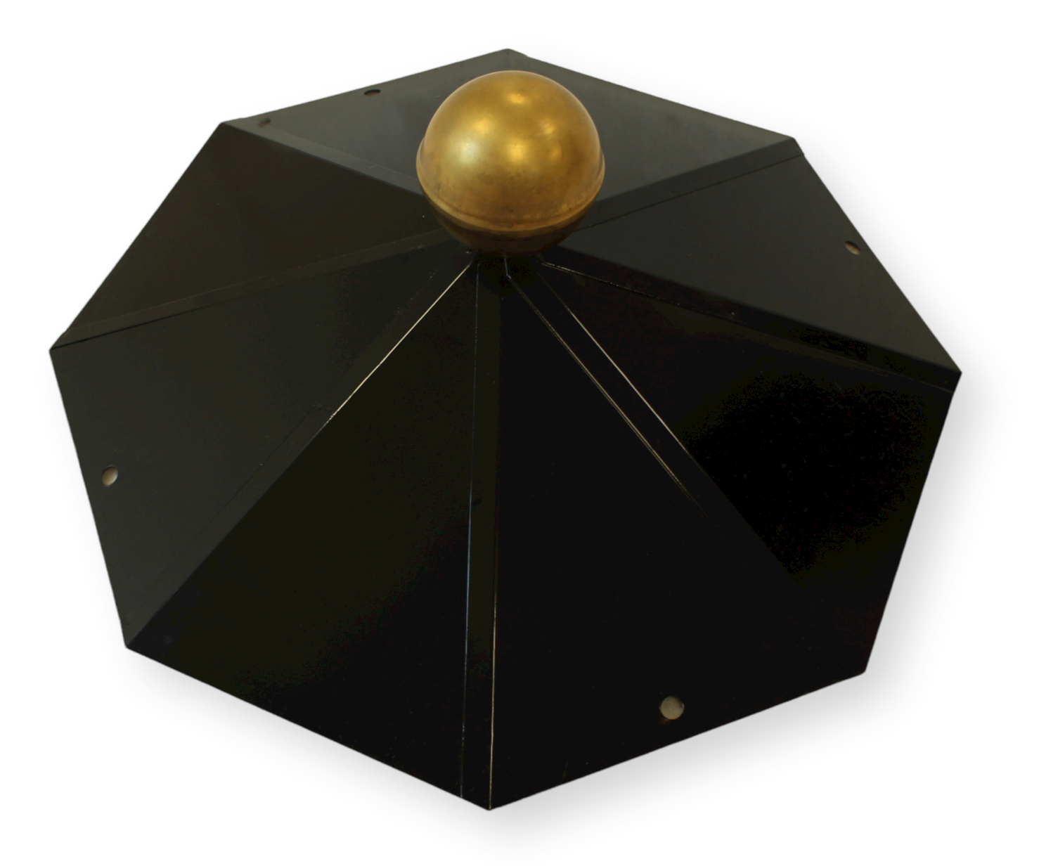 Pavillonhaube mit Kugel Dachhaube Firsthaube Abdeckung Dachabdeckung Metall schwarz