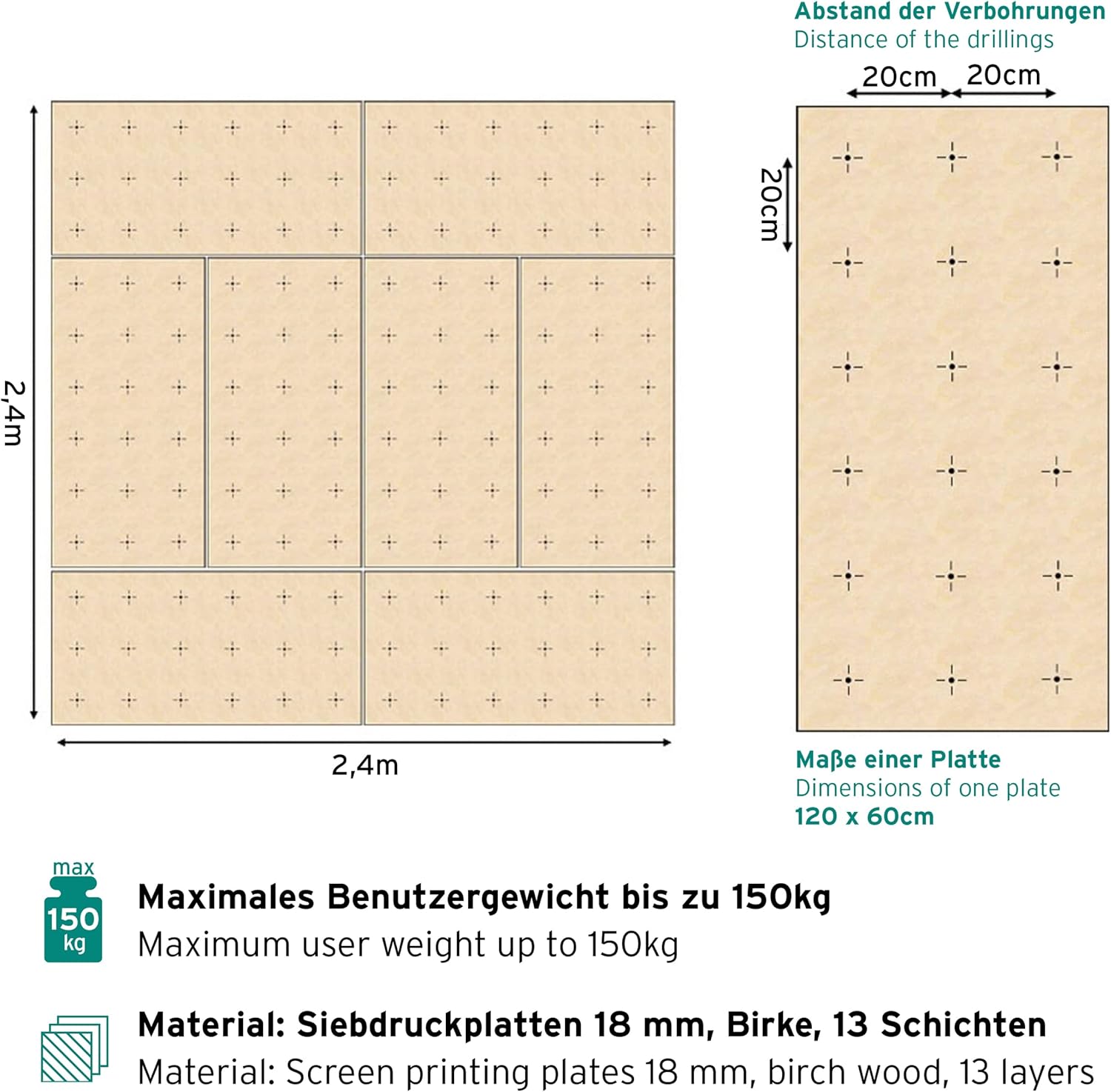 b23Q6MSOdrhGDBa Kletterwand Outdoor mit bunten Klettersteinen und Montagematerial für Kinder und Erwachsene