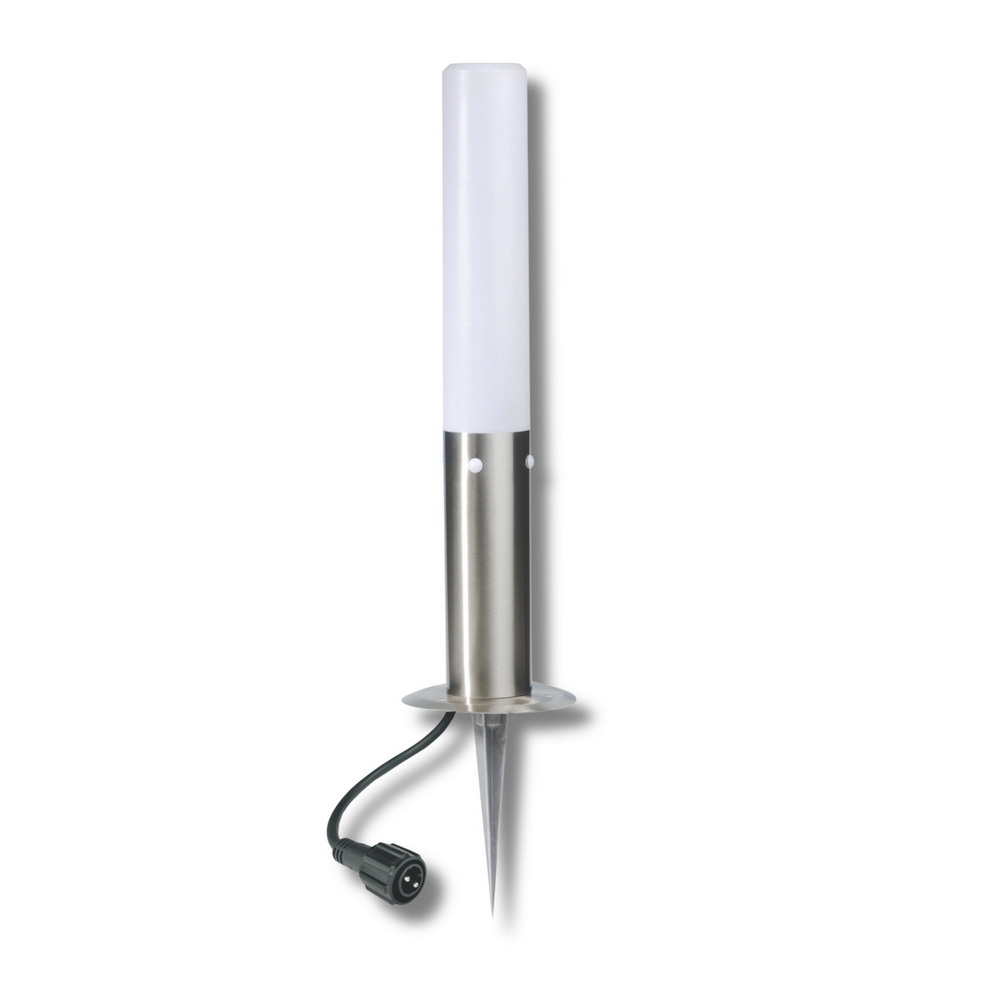Edelstahl-Außenbeleuchtung Ø 6 cm – Ht. 45 cm - 230V/Klasse II - IP44 - LED-Lampe E27 - 5W - 420 lm - Warmweiß 3000°k