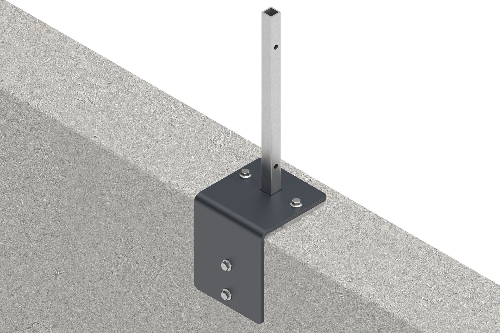 Pfostentraeger-mit-Maueradapter-anthrazit_ Pfostenträger 17x17x20 cm mit Maueradapter anthrazit für WPC-Steckzaun