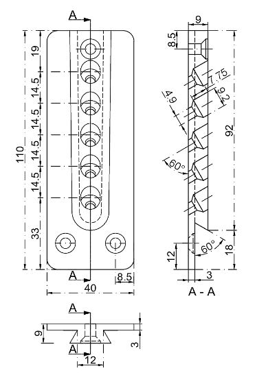 Pitzl Verbinder HVP Standard für Holz-Holzanschluss Maße 40 x 110 x 12 mm