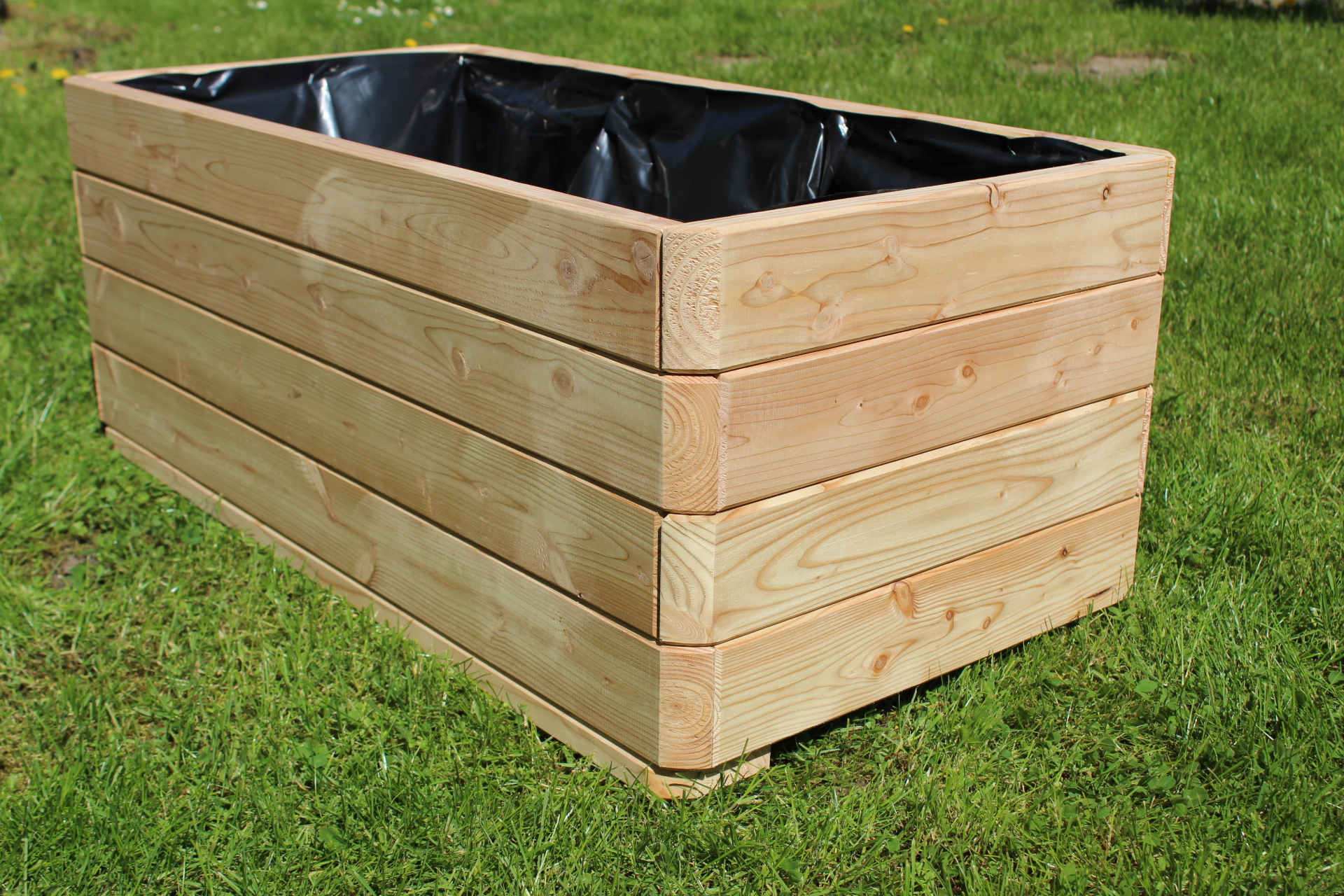 Massiver Pflanzkasten Mammut 100x50xH39 cm aus Lärchenholz natur Blumenkasten Blumentopf Pflanzkübel Kräutertopf