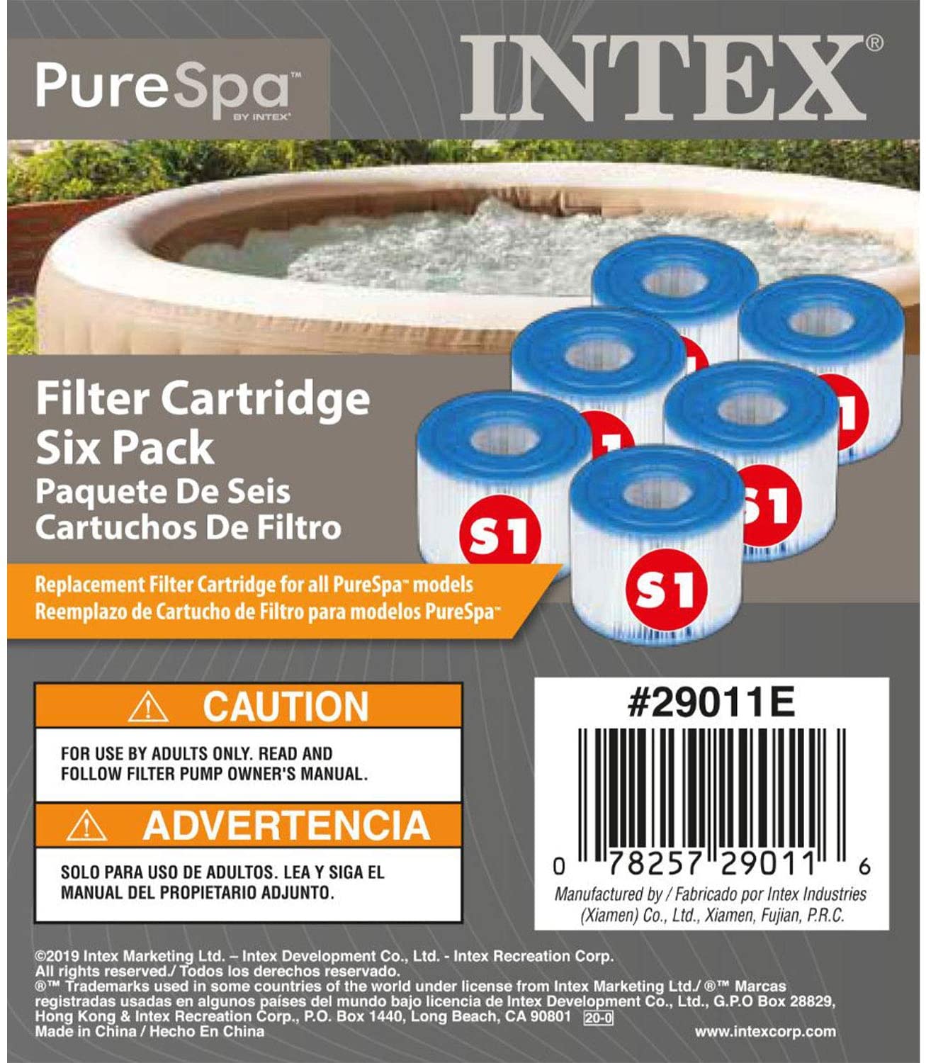 INT1134_2 Intex 29011 Typ S1 PureSpa Easy Set Ersatzfilter für Pool Spa Whirlpool 6 Stück