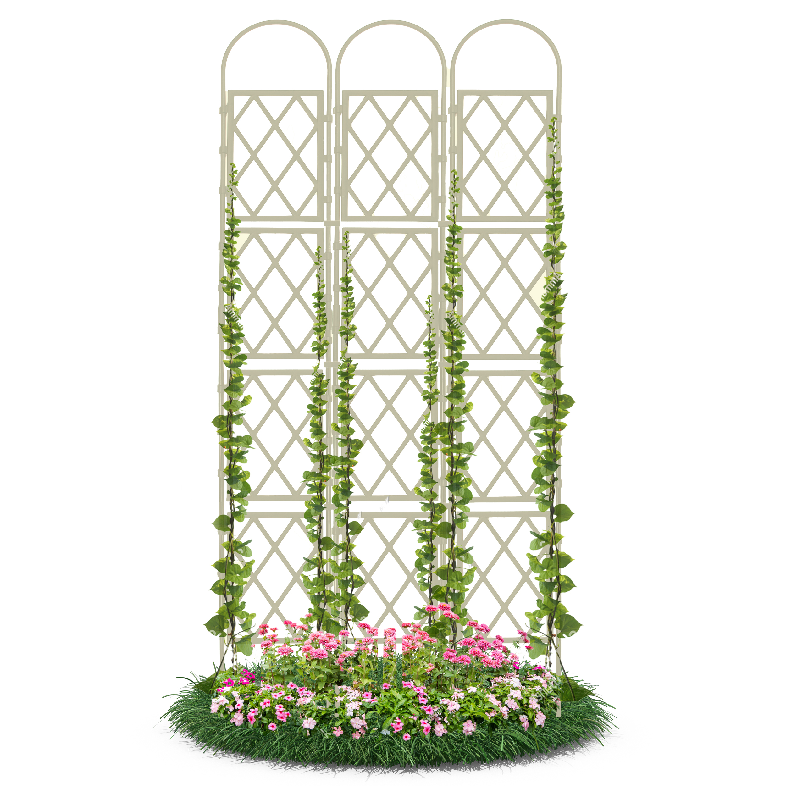 Wandspalier mit Bogen Rankgitter Pflanzenstütze Gitterspalier für Garten