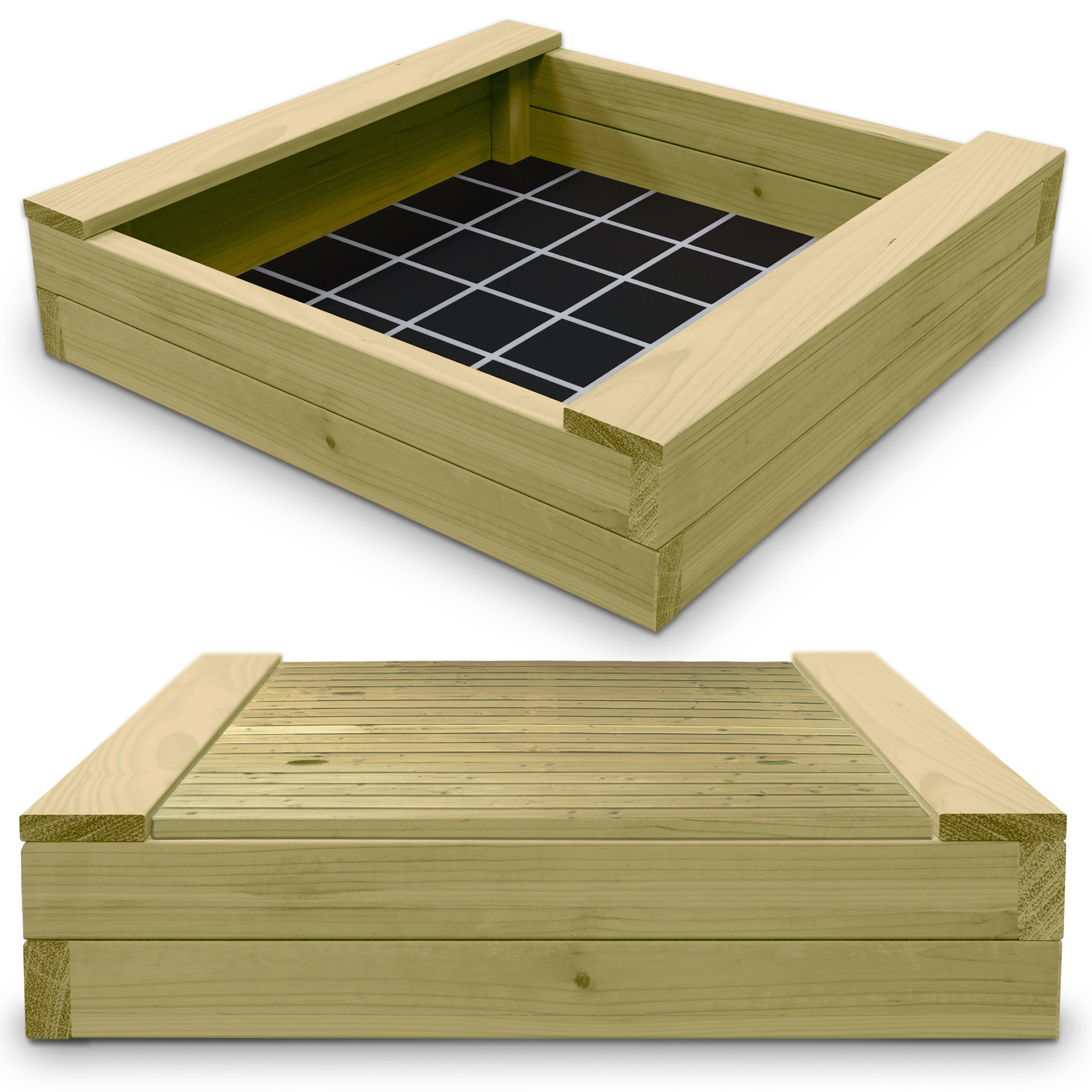 Sandkasten XXL Bär Bohlen aus Kiefernholz 60 mm imprägniert Sandkiste Buddelkiste Sandbox