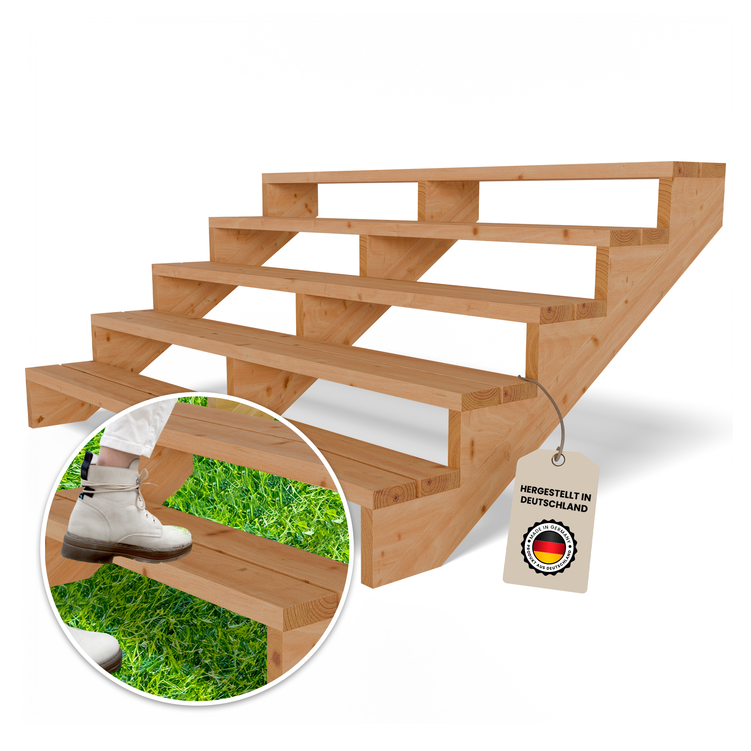 01-02JttHKVPAmvHTp Terrassentreppe aus Lärche Treppe Stufen Wangentreppe Breite