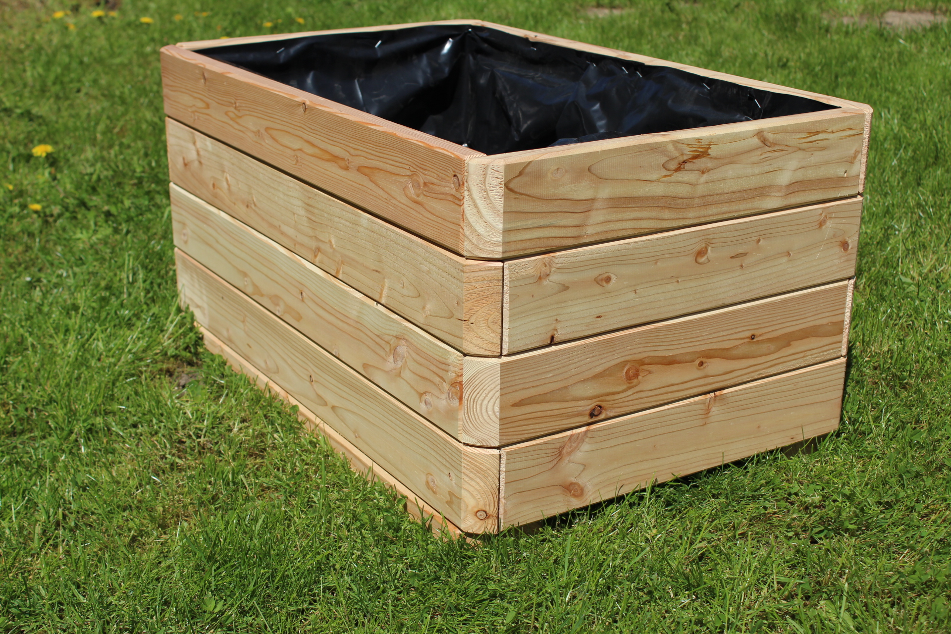 Massiver Pflanzkasten Mammut 80x50xH39 cm aus Lärchenholz natur Blumenkasten Blumentopf Pflanzkübel Kräutertopf