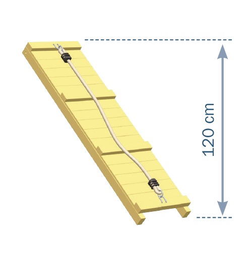 ramp-2-120 Kletterrampe mit Seil Kletterwand Lärche natur für Spieltürme & Stelzenhäuser