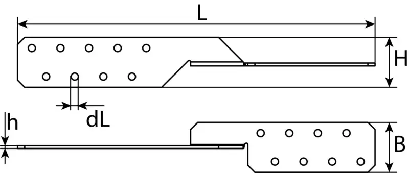 Sparrenpfettenanker rechts / links Typ (210 210x2 Stahl feuerverzinkt (1 Stück))