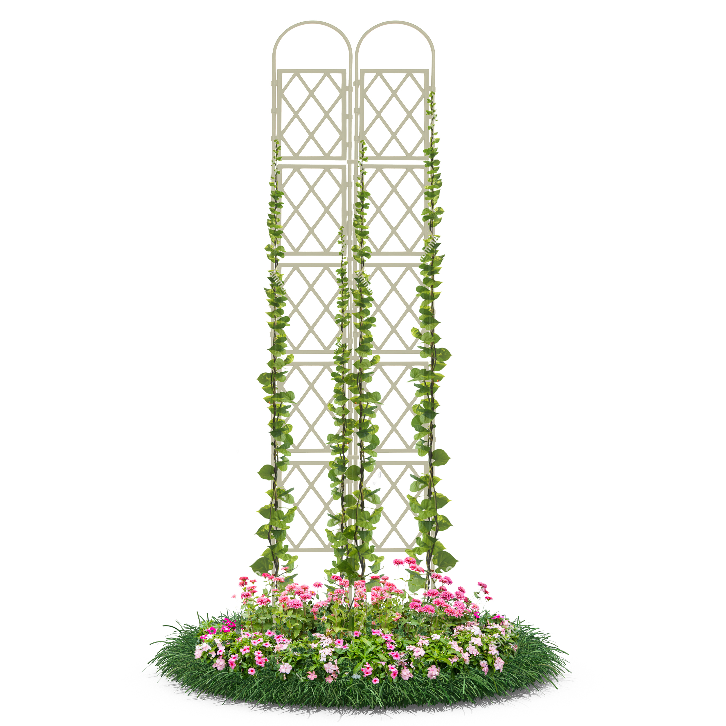 Wandspalier mit Bogen Rankgitter Pflanzenstütze Gitterspalier für Garten