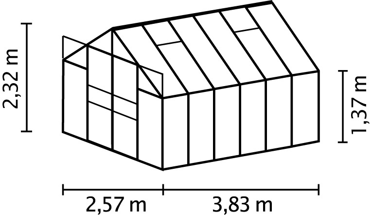 Gewächshaus Mars 9900 ESG 3mm, alu