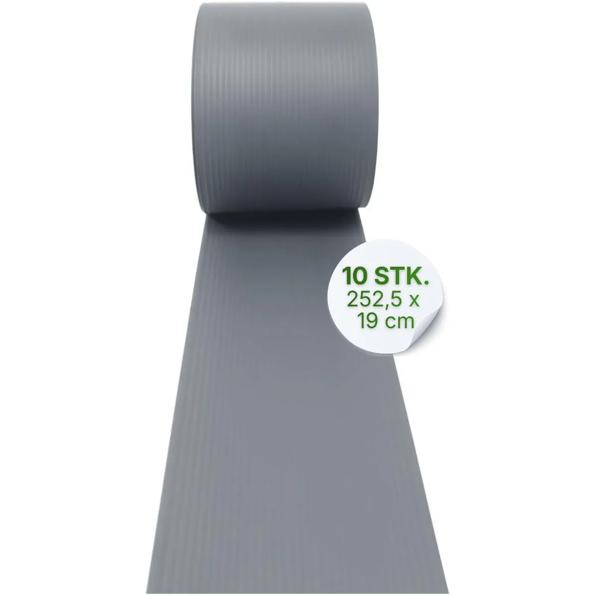 Hart-PVC Sichtschutzstreifen fenstergrau 2525×190×1,35 mm – 10er Set