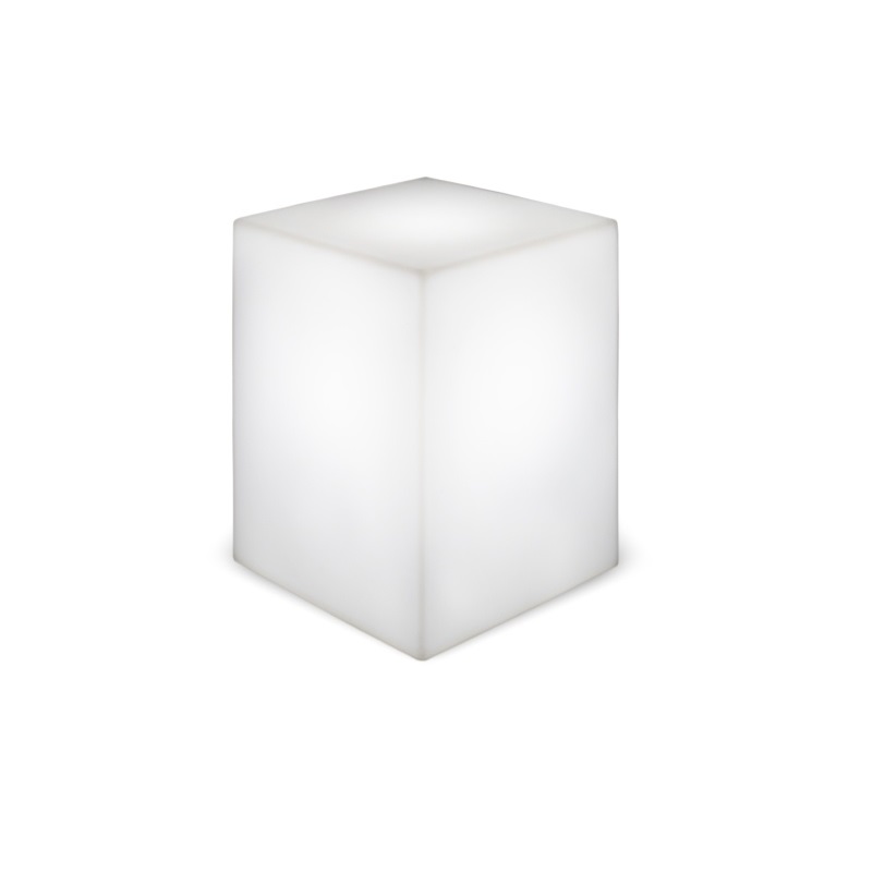 CUBY SOLAR SMARTTECH Weiß Leuchtwürfel LED Beleuchtung RGBW solarbetrieben mit Fernbedienung