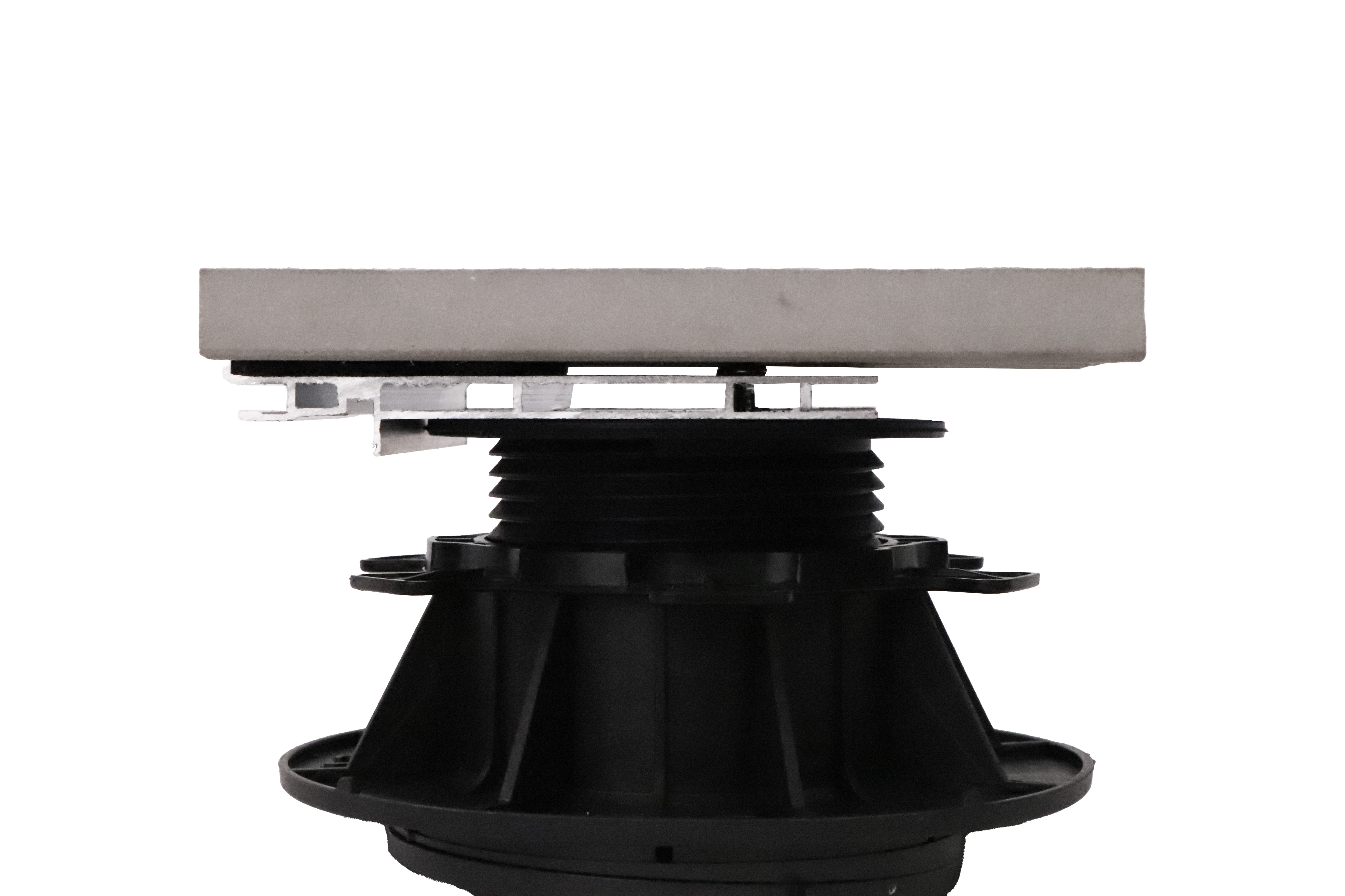 Randabschlusshalter-PRO_Stelzlager-PRO_mit-Platte Randabschlusshalter PRO 120x145x10 mm für Plattenlager BASIC & PRO