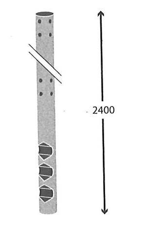 Parador Edelstahlpfosten Eckpfosten Ø 6x240 cm Zaunpfosten zum Einbetonieren V4A für Edition 2