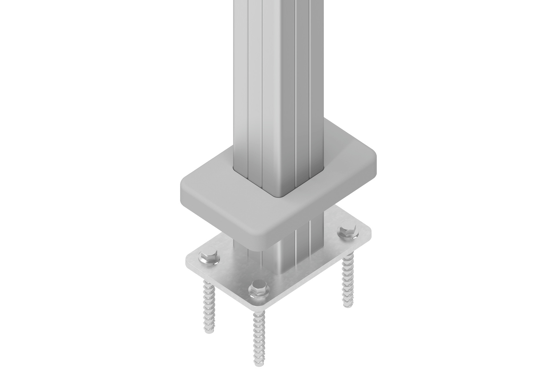Pfostenträger-Abdeckung 11x17x2 cm für Alu-Pfosten silber