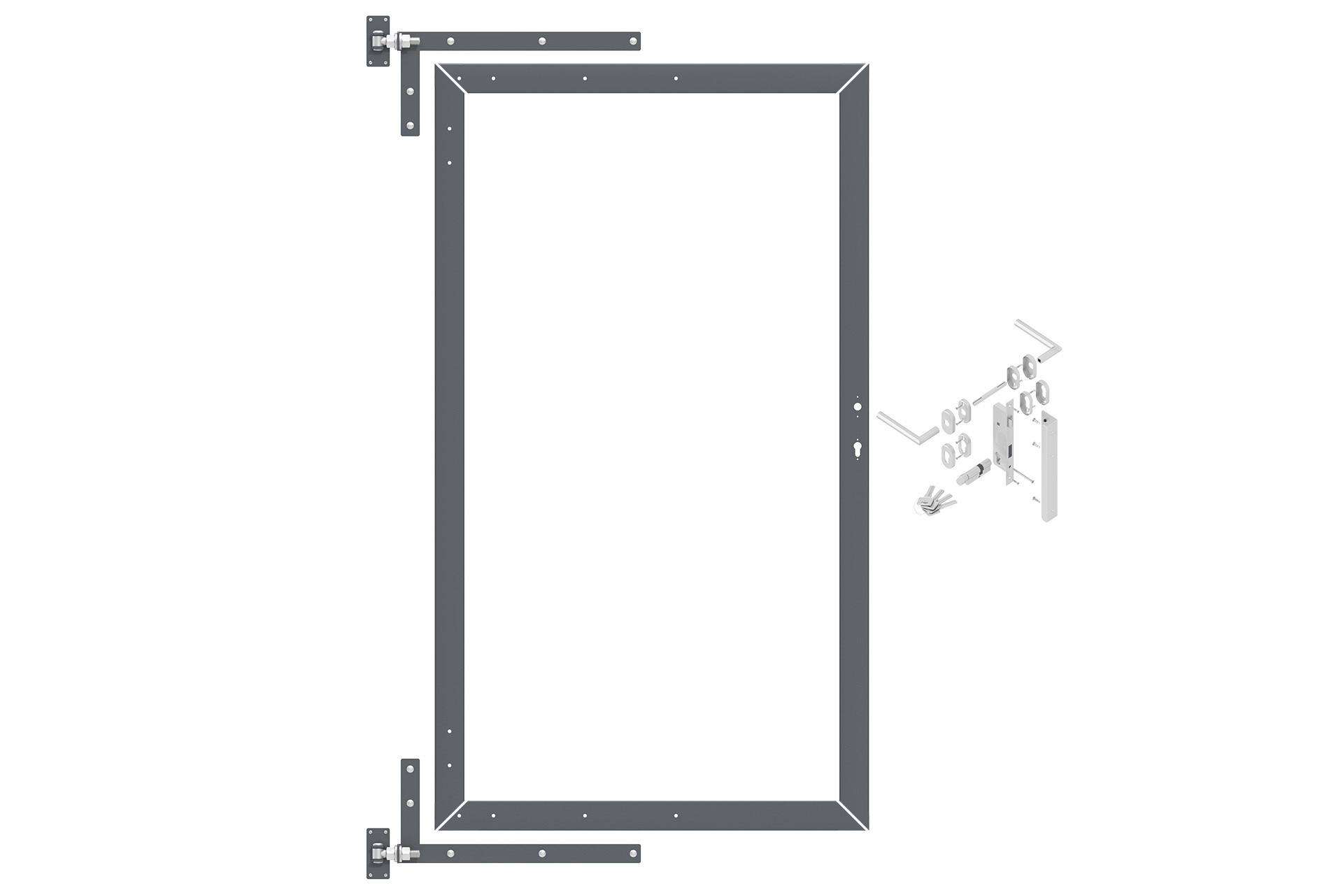 Alu-Torrahmen-anthrazit_inkl-Zubehoer Sichtschutz EASY-BOARDS Türrahmen 100x180 cm anthrazit