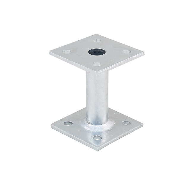 Pitzl Pfostenträger starre Ausführung quadratische obere Platte, ZiNiP beschichtet