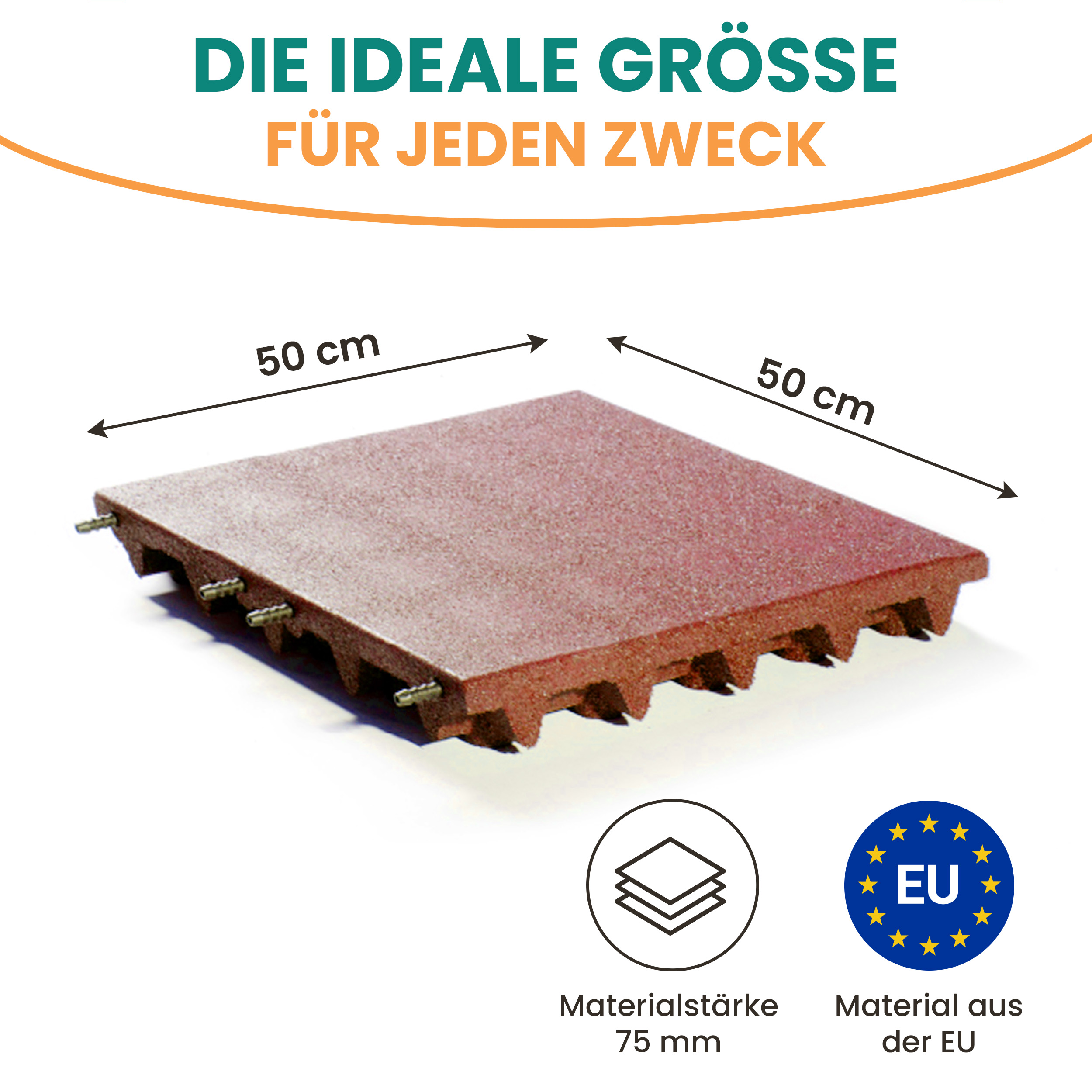 3h9XyXlDdlhEYW Fallschutzmatte 50x50 cm Gummimatte für Spieltürme Schaukel Rutsche Outdoor