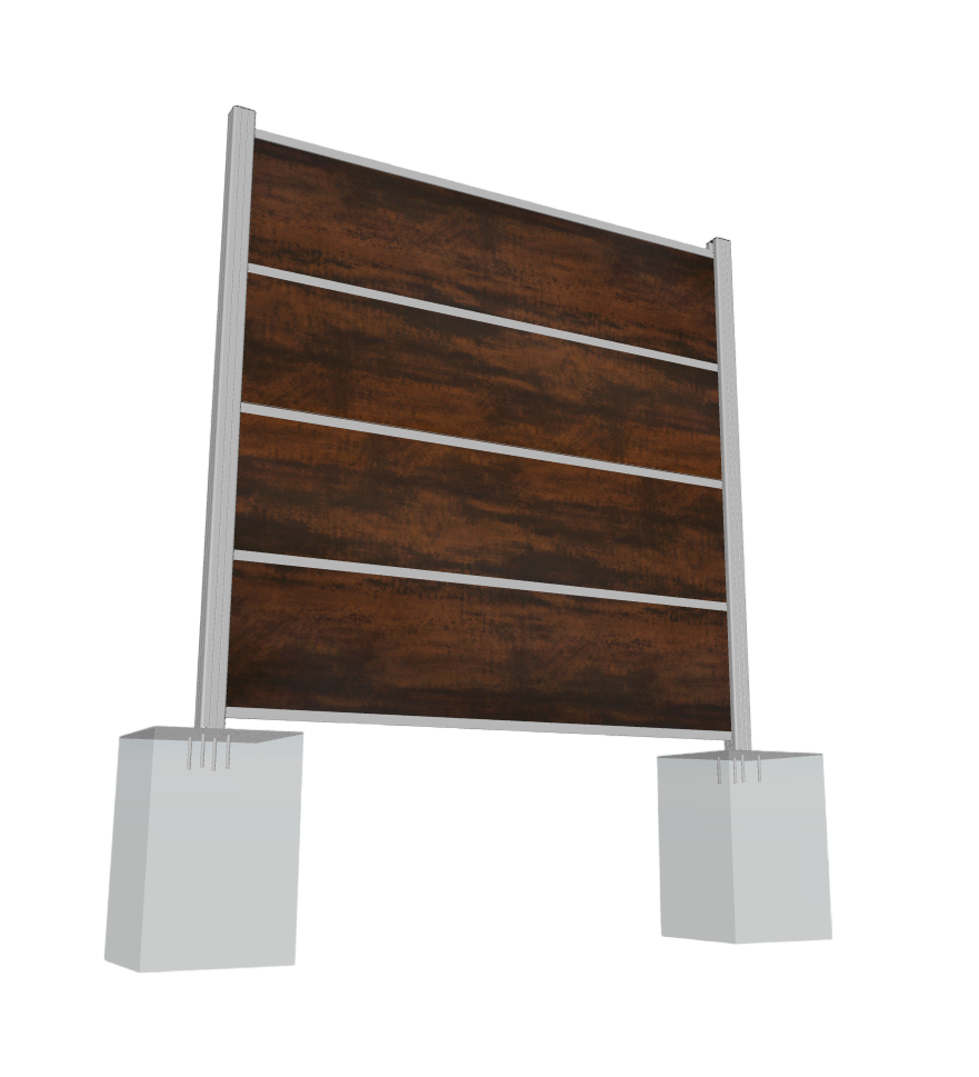180x180-cm-rostoptik_ Sichtschutz EASY-BOARDS ACP Steckzaun rostoptik 4er-Set
