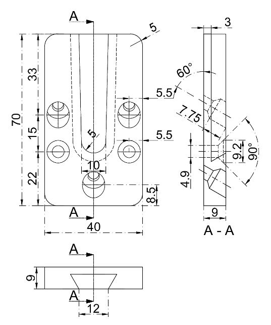 Pitzl Verbinder HVP Standard für Holz-Holzanschluss Maße 40 x 70 x 12 mm