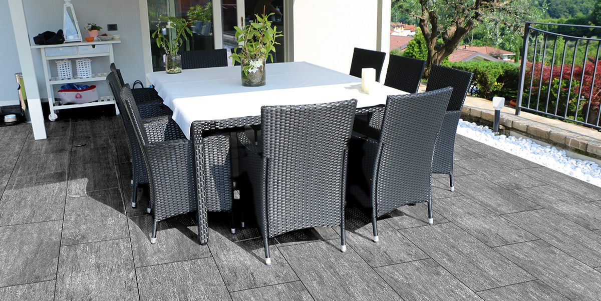 KERAMIKPLATTE PIETRA DI VALS ANTRAZYT 40x80x2 cm FEINSTEINZEUG MODERN 0,64 m², 2 STK.