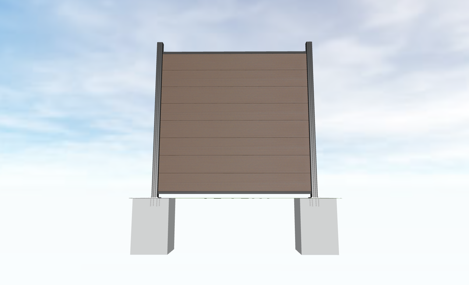 WPC-Steckprofile, 4er-Set 180x21x2 cm - Farbe braun Sichtschutz Steckzaun