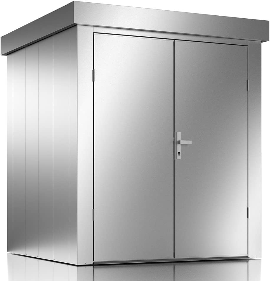 Gerätehaus mit Pultdach aus Metall Geräteschuppen Gartenhaus Gartenhütte