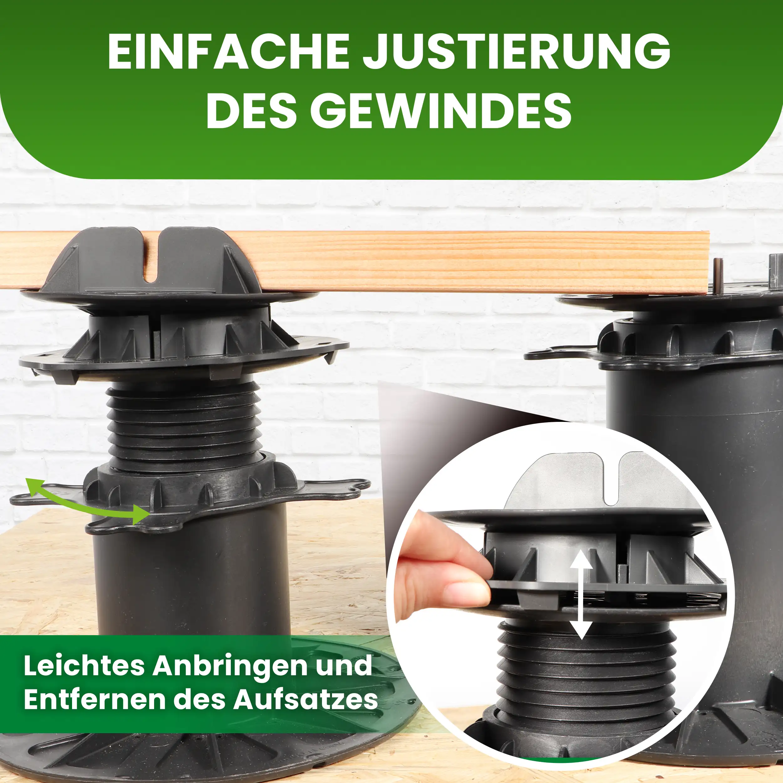 Balkenlager Premium 70–100 mm mit Gefälleausgleich bis 5 % – justierbar