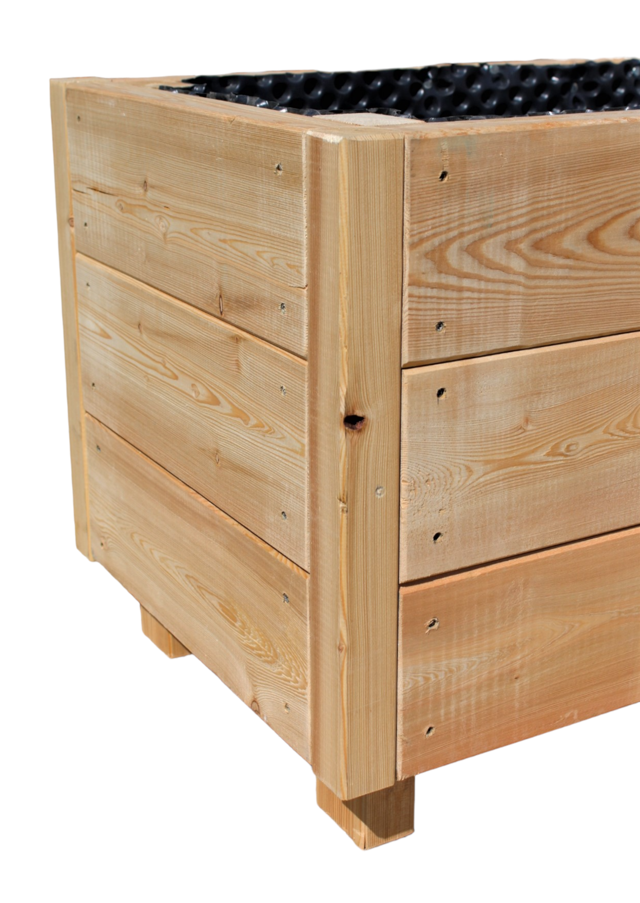 Foto-2wa2CfFNaIILHF Blumenkasten Hexenagger Lärchenholz Kanthölzern 45x142 mm mit Noppenfolie fertig montiert