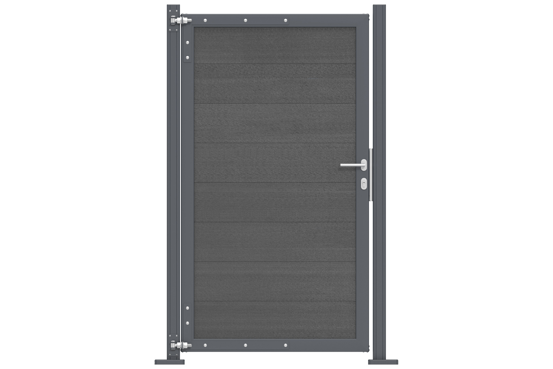anthrazit Alu-Torrahmen 100x180 cm anthrazit inkl. Zubehör für WPC-Steckzaun