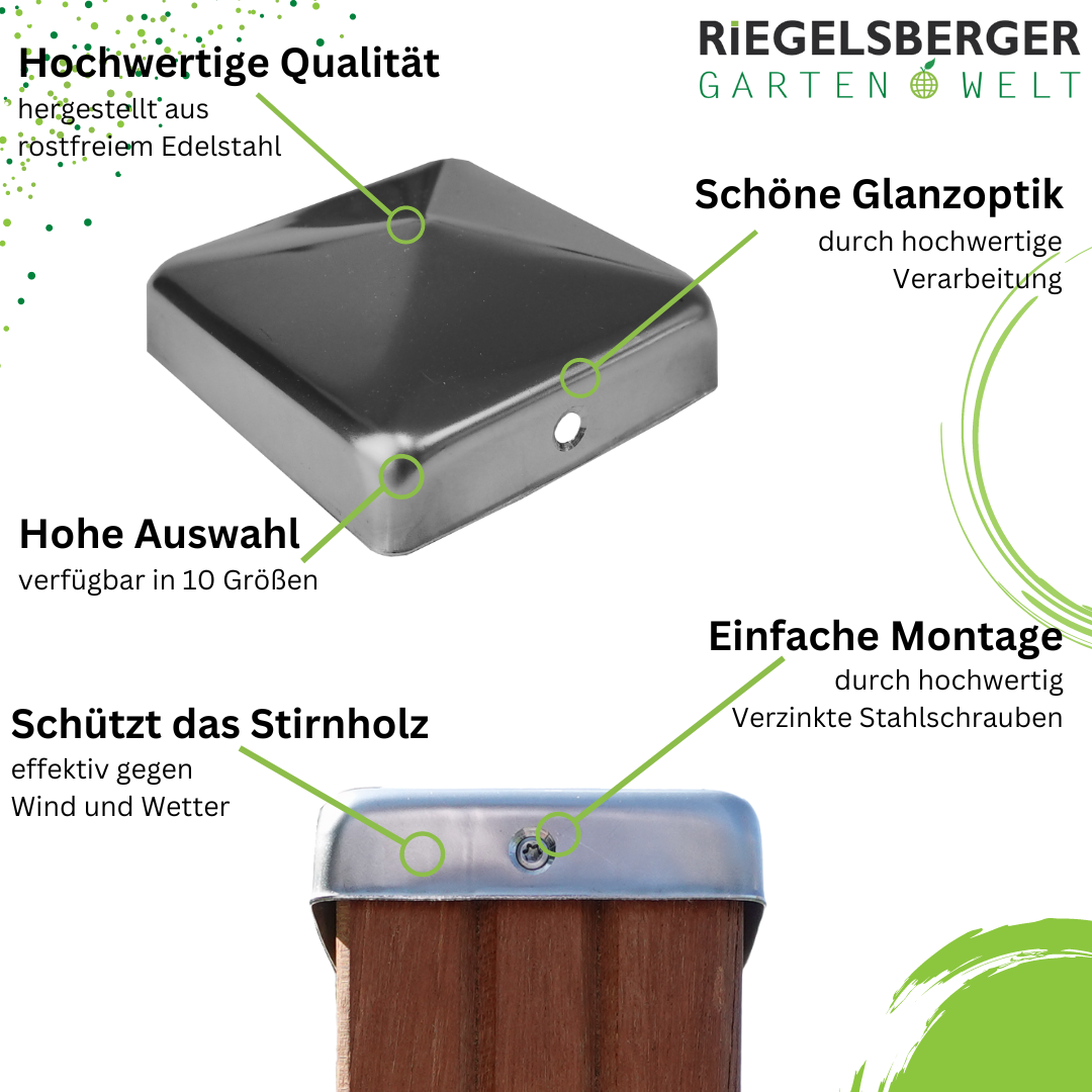 8S2iav4iAkIlk1 Pfostenkappe Edelstahl Pyramide Zaunkappe Kappe für Pfosten V2A