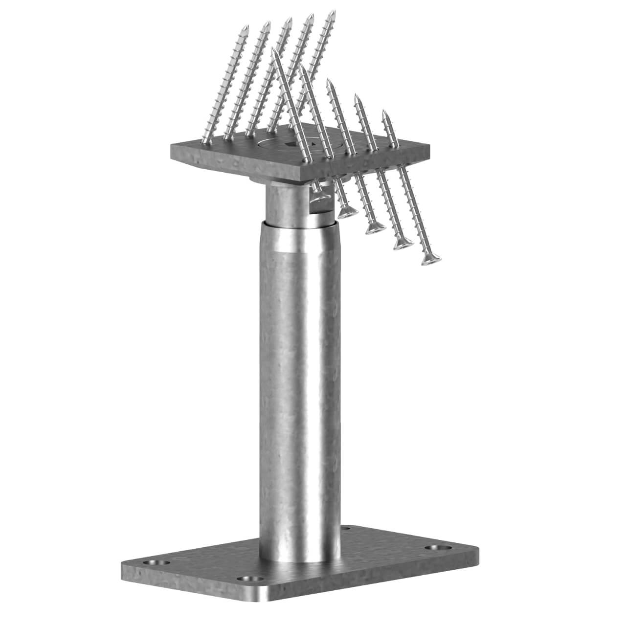 stf-300-450 Pfostenträger PRO höhenverstellbar unsichtbare Verschraubung für Carport, Zäune
