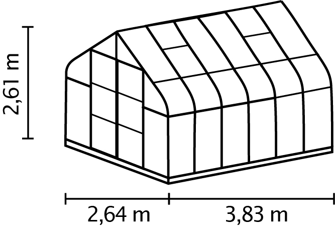 Gewächshaus Dione 9900 ESG3mm, smaragd inkl. Fundament