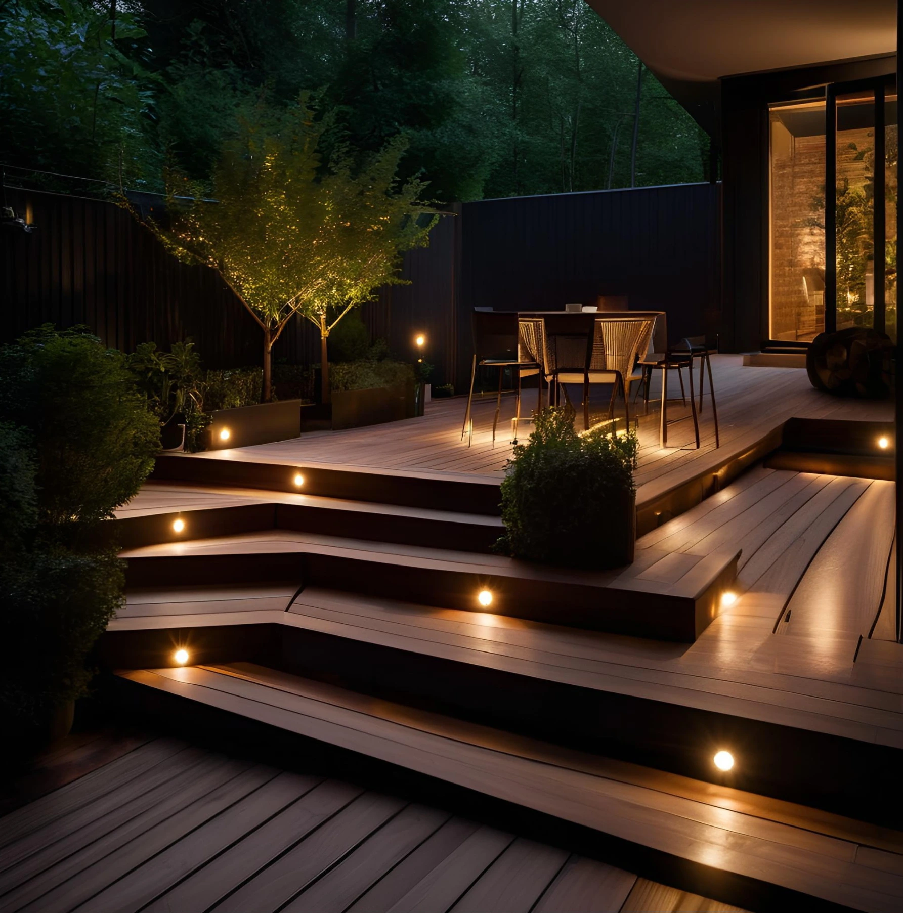 3er-Set LED Bodeneinbaustrahler Außen - rund Ø 6 cm wasserdicht warmweiß - Bodenstrahler für Holzterrasse