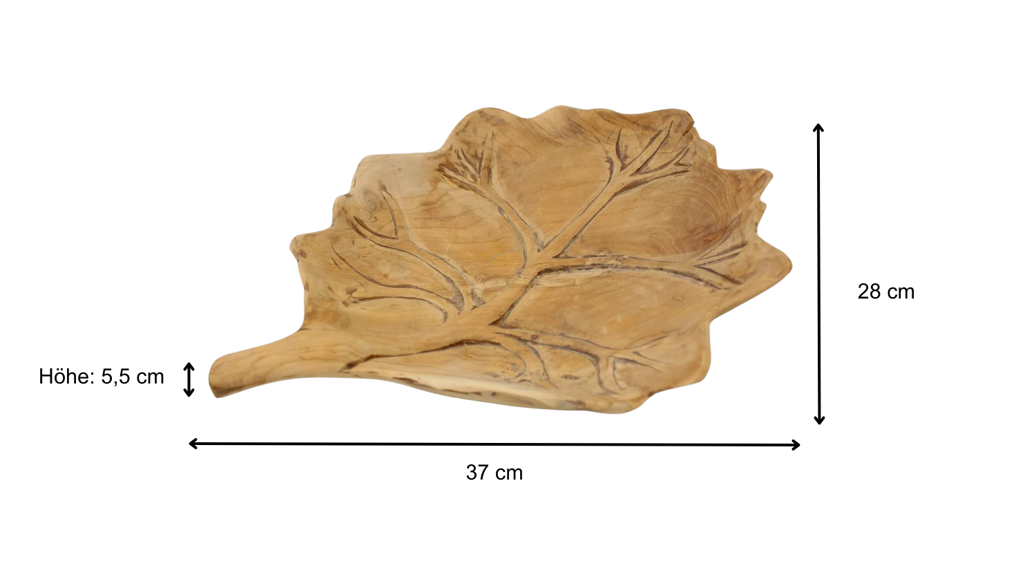 37-cm Schale Teak Holzschale Massiv Teakholz Natur Unikat Deko Rustikal